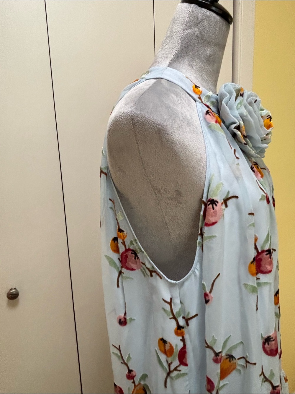 Light Blue Floral Halter Maxi Dress by Sea XL - Picture 4 of 9